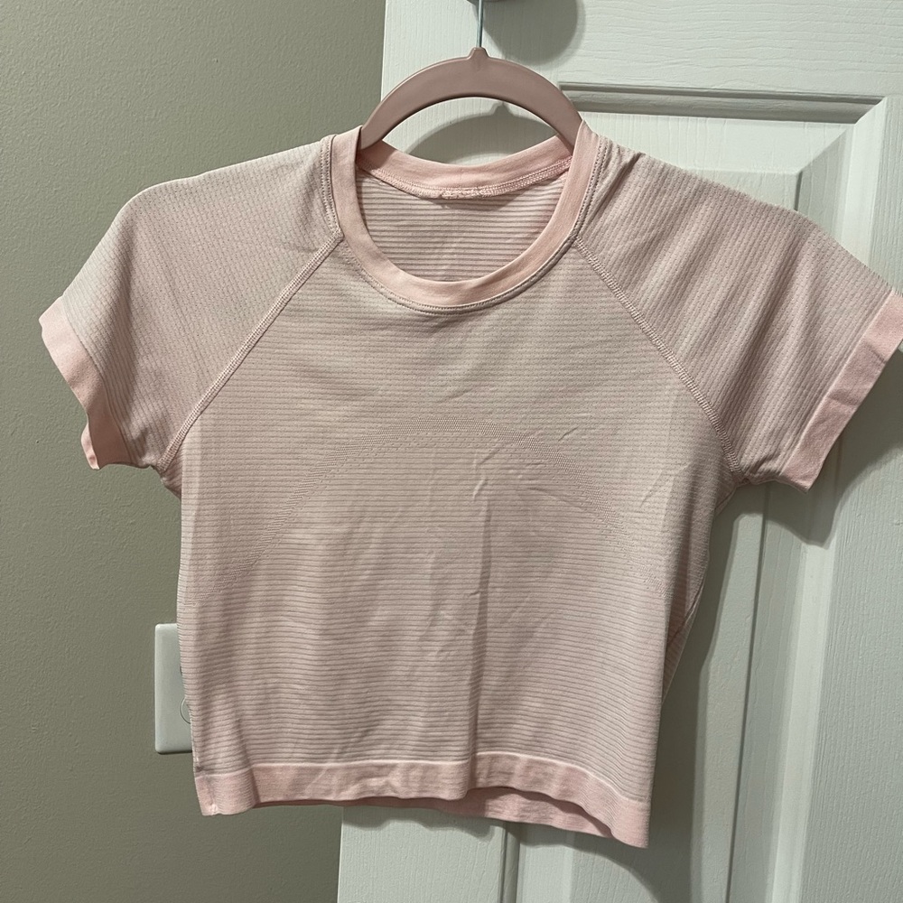 Pink Cropped lululemon T-Shirt